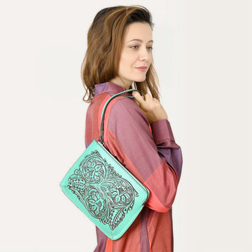 American Darling Coin Purse Hand Tooled Genuine Leather Western Women Bag | Handbag Wallet Purses for
